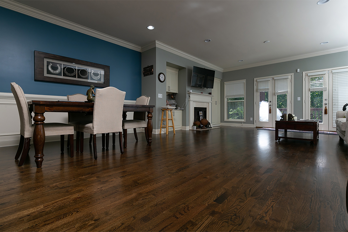 Professionally refinished hardwood flooring by Final Floors LLC representing Cobb County flooring services