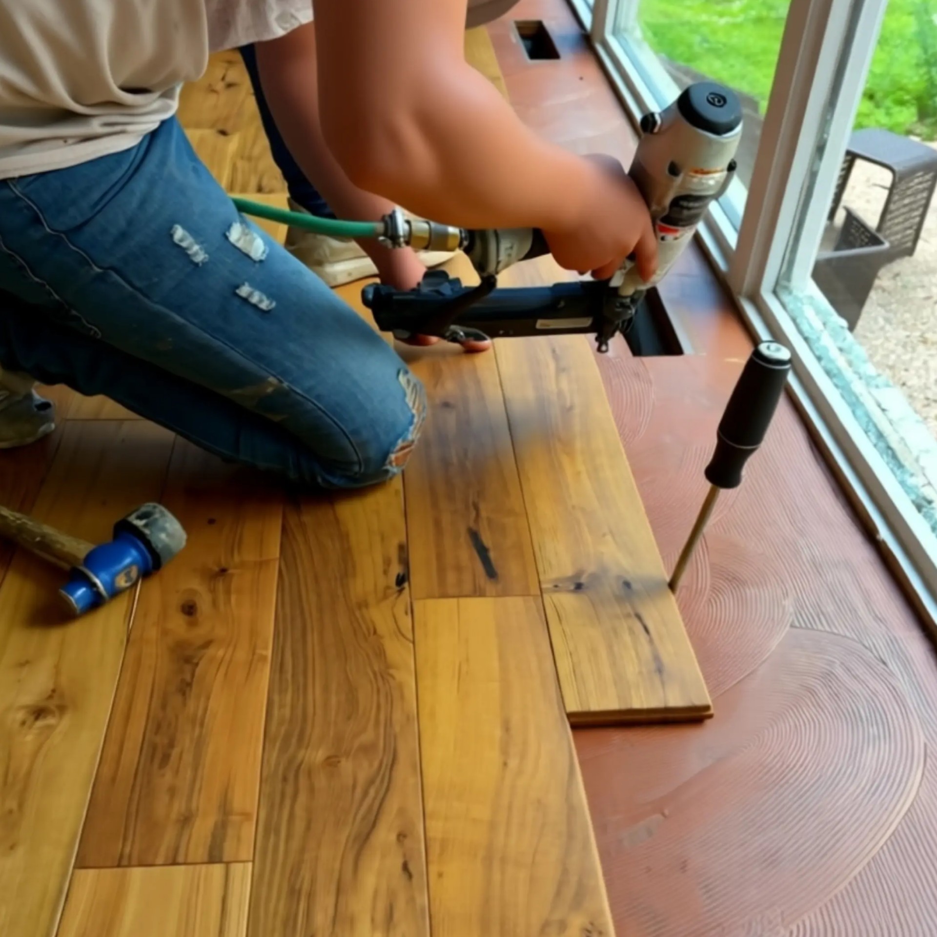 Hardwood flooring installation in progress by Final Floors LLC
