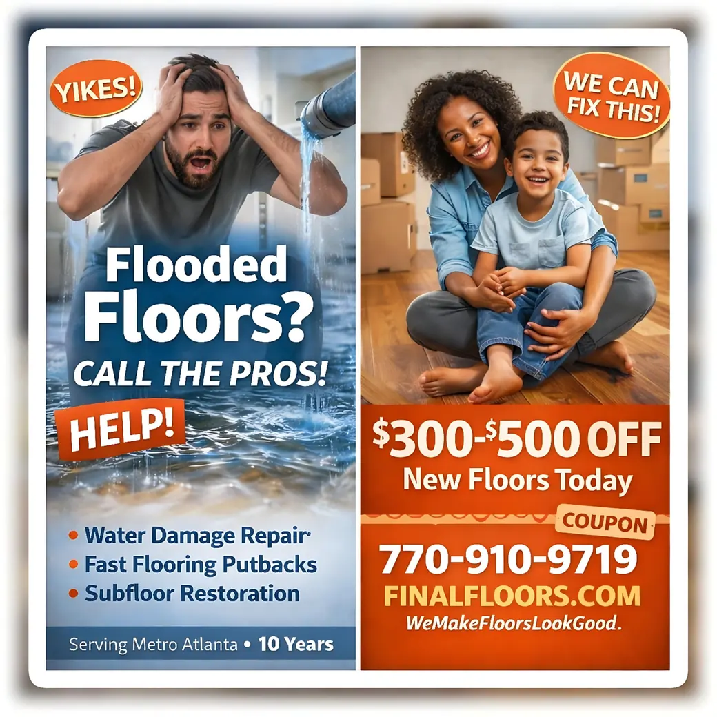 Final Floors post-mitigation water-damage flooring putback project example
